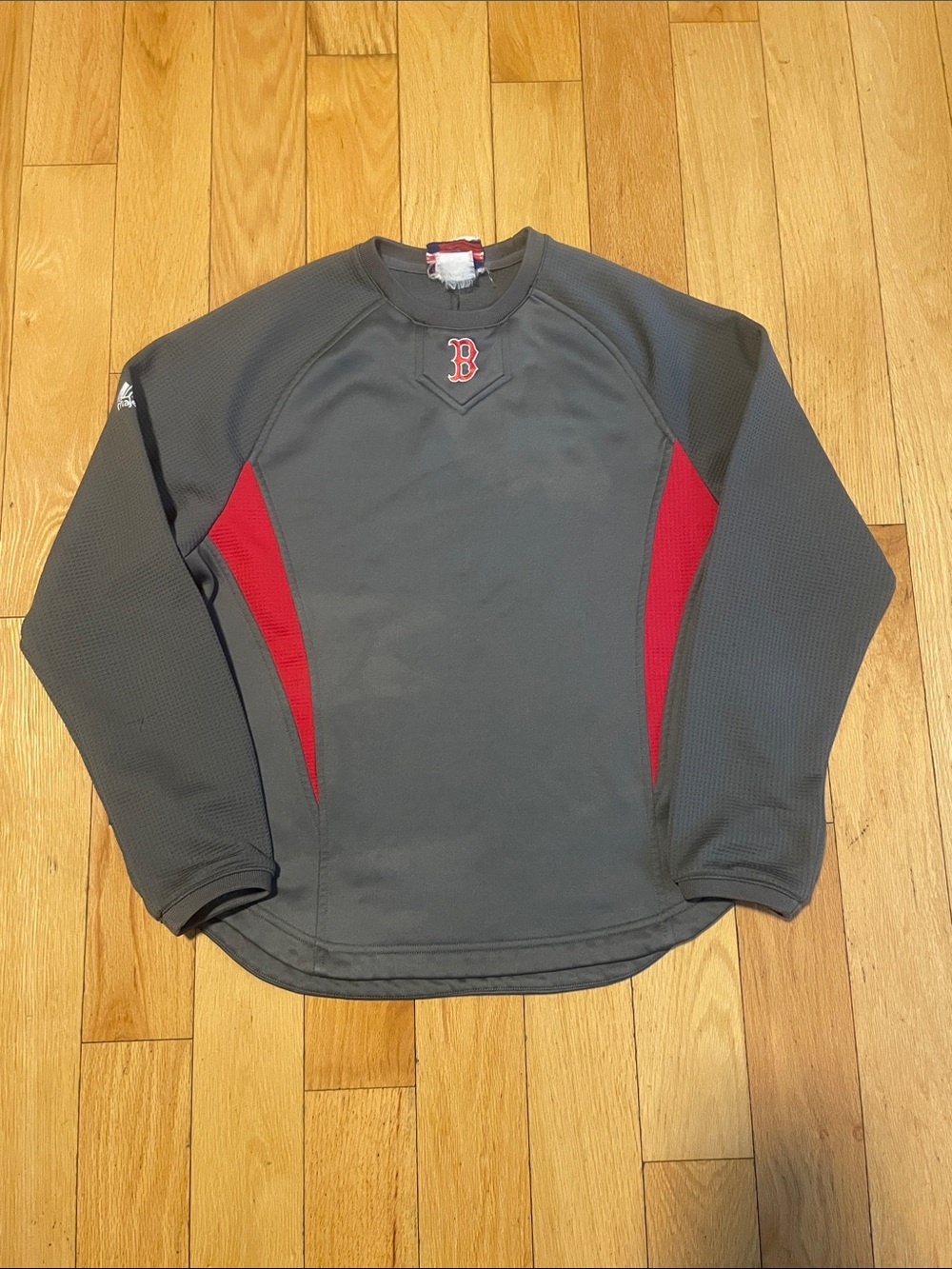 Majestic Gray and Red Boston Red Sox Pullover Sweatshirt